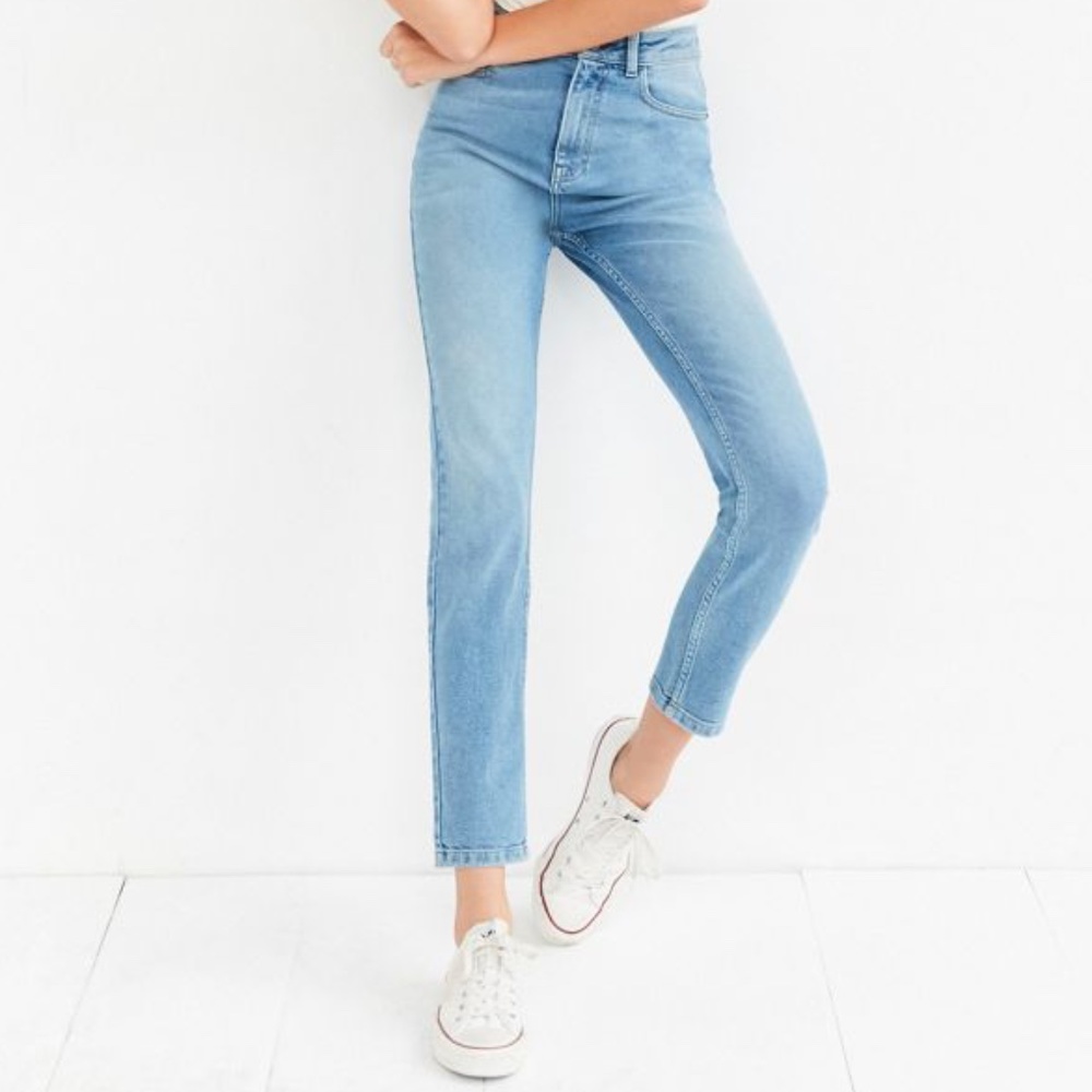 BDG Twig High Rise Light Blue Skinny Jeans, 27W